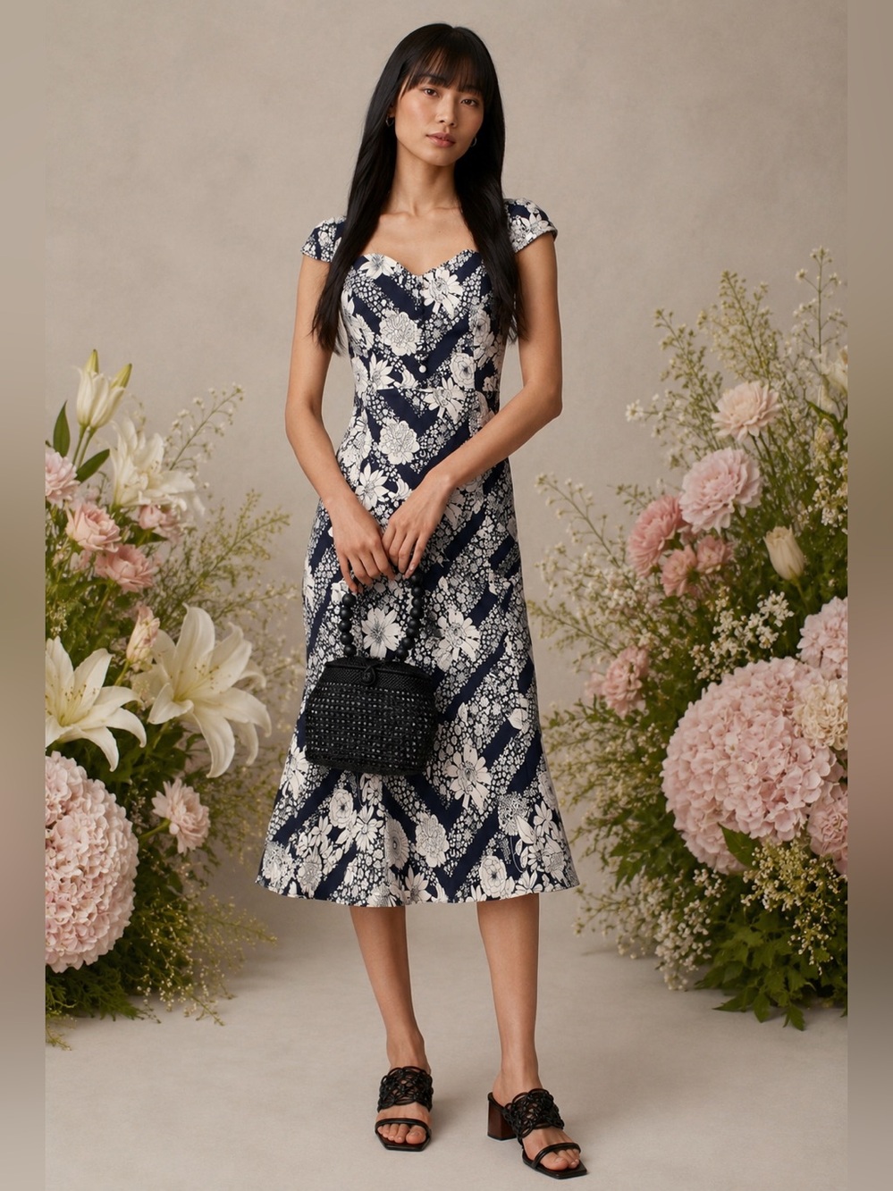 🇺🇸Firm Price🇺🇸The Cecily Fit & Flare sweetheart Midi Dress by Maeve
